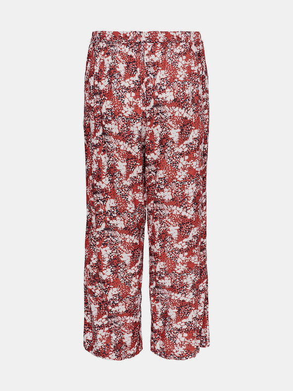 ONLY CARMAKOMA Hnedé vzorované nohavice ONLY CARMAKOMA