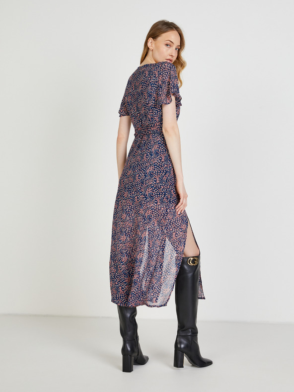 Pepe Jeans Tmavomodré dámske vzorované tričko s rozparkom Pepe Jeans Marilyn