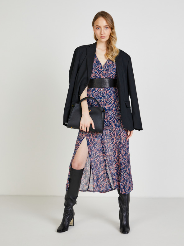 Pepe Jeans Tmavomodré dámske vzorované tričko s rozparkom Pepe Jeans Marilyn