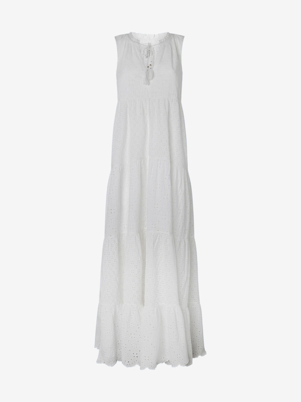 Pepe Jeans Biele dámske maxi šaty Pepe Jeans Nathan