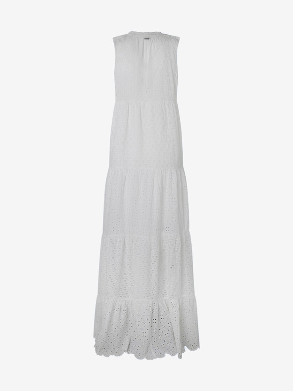Pepe Jeans Biele dámske maxi šaty Pepe Jeans Nathan