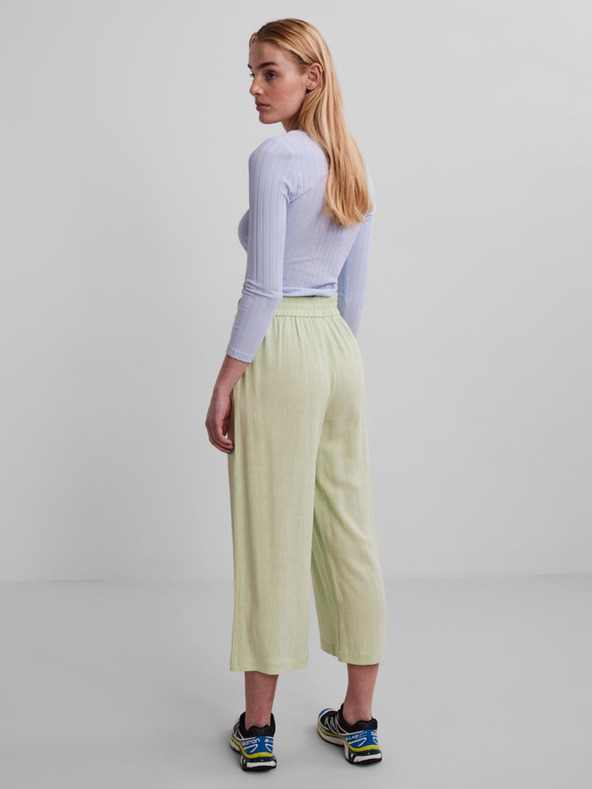 Pieces Svetlozelené culottes Pieces Vinsty