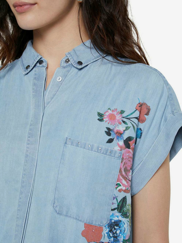 Desigual Modrá košeľa Desigual Cam Sullivan