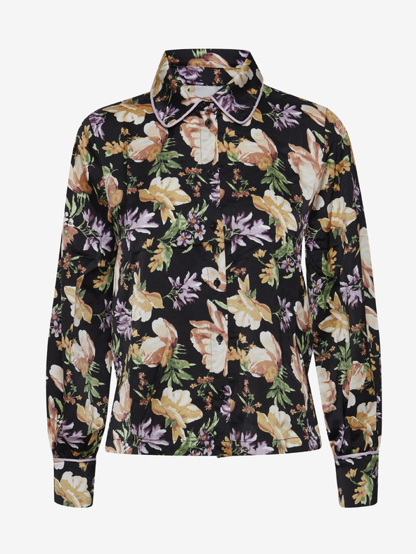 ICHI ICHI Čierna dámska kvetinová košeľa