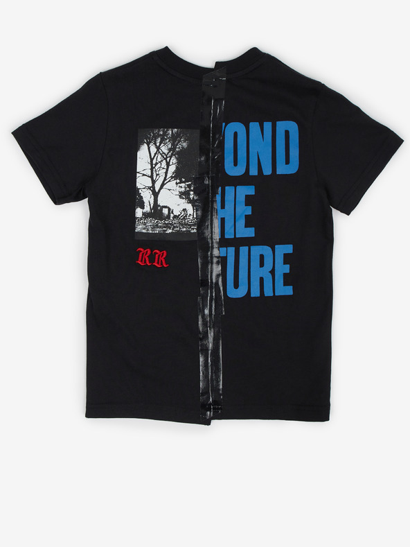 Diesel Čierne chlapčenské tričko s potlačou Diesel