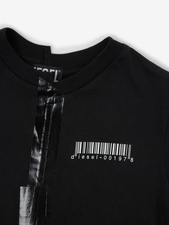 Diesel Čierne chlapčenské tričko s potlačou Diesel
