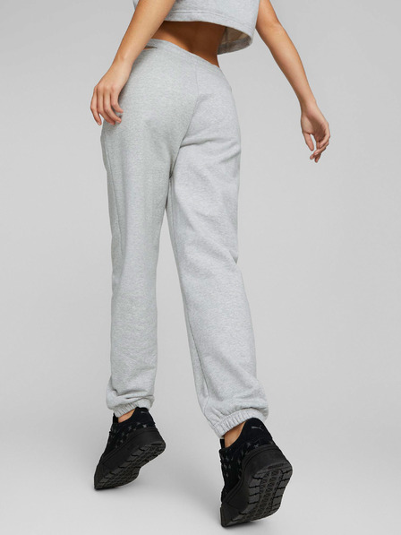 Puma Svetlosivé dámske žíhané tepláky s prestrihmi Puma