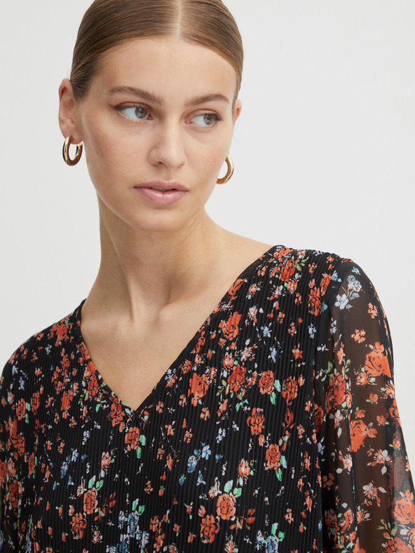 ICHI Čierne kvetinové šaty ICHI