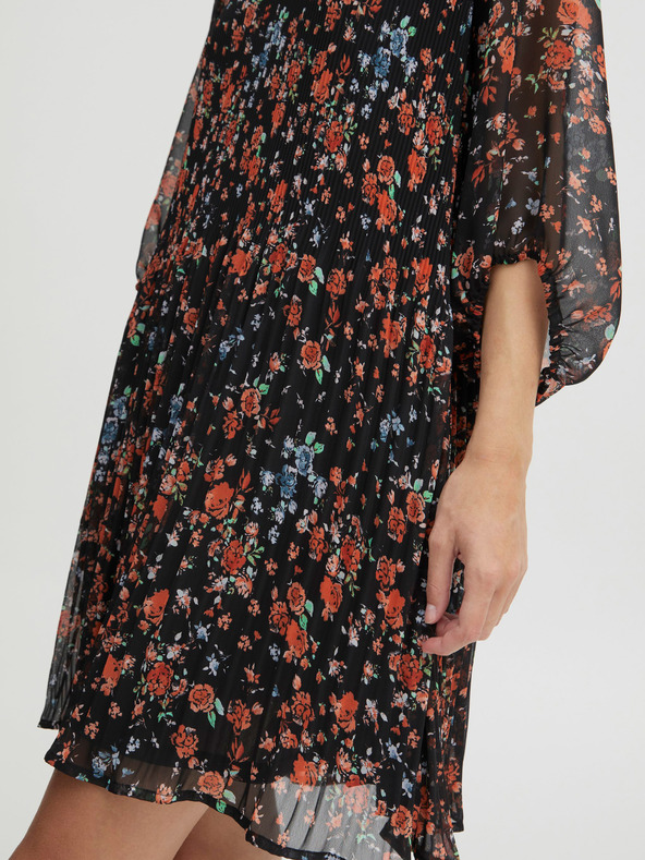 ICHI Čierne kvetinové šaty ICHI
