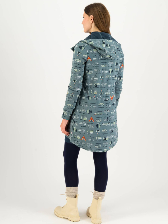 Blutsgeschwister Modrá vzorovaná parka s kapucňou Blutsgeschwister Cosyshell Hooded