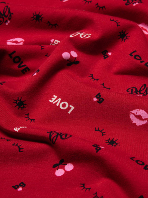 Blutsgeschwister Červené dámske vzorované šaty Blutsgeschwister Sneakers in the Woods