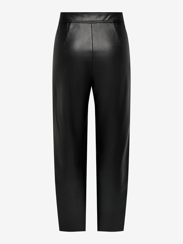 Jacqueline de Yong Čierne dámske kožené nohavice JDY Rex