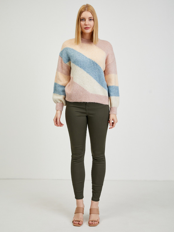 Orsay Modro-ružový dámsky pruhovaný sveter ORSAY