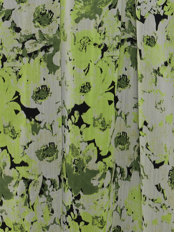 ICHI Svetlozelené dámske kvetinové midi šaty ICHI