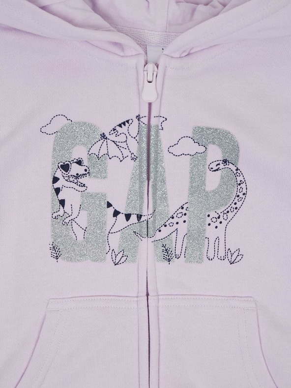 GAP Fialová dievčenská mikina so zipsom a kapucňou GAP