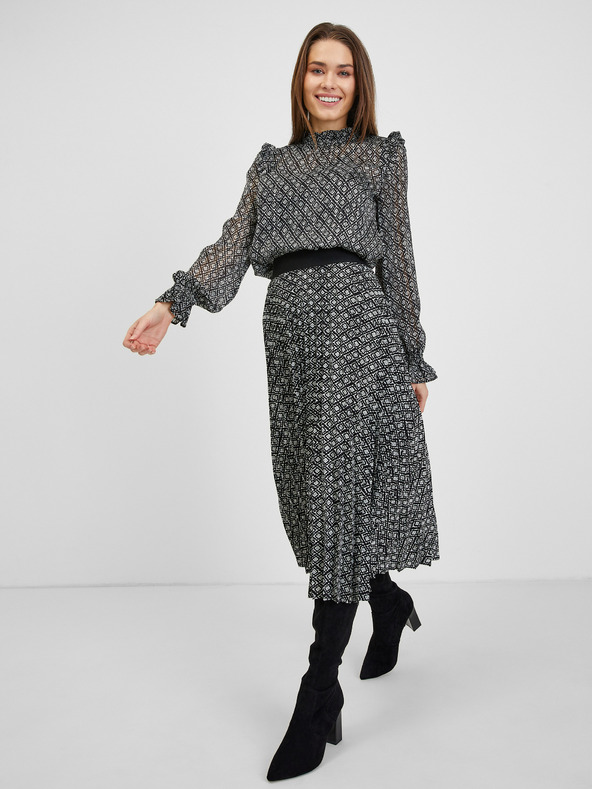 Orsay Čierna dámska vzorovaná blúzka ORSAY