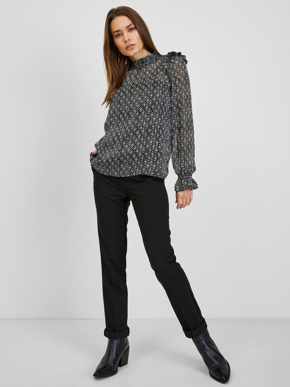 Orsay Čierna dámska vzorovaná blúzka ORSAY