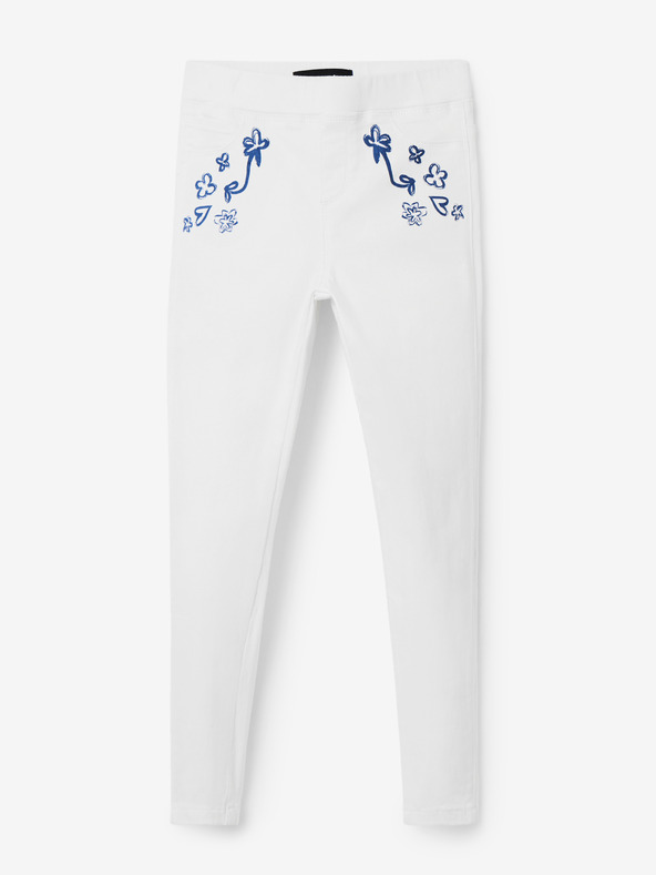 Desigual Biele dievčenské džínsy Desigual Verd