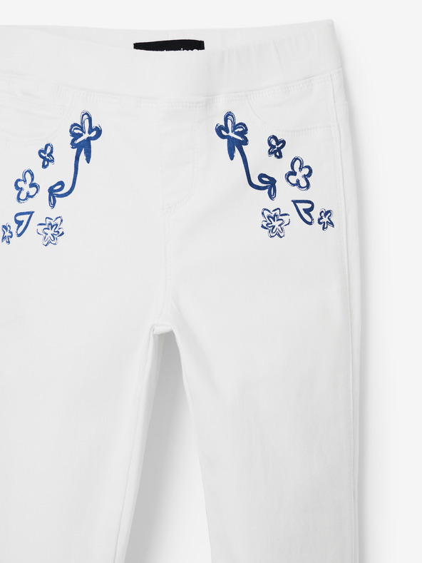 Desigual Biele dievčenské džínsy Desigual Verd