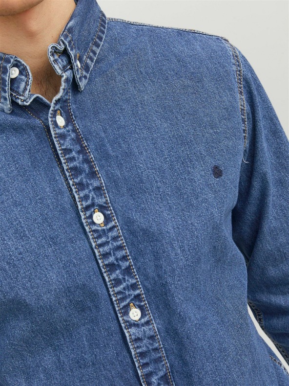 Jack & Jones Modrá pánska džínsová košeľa Jack & Jones Felix