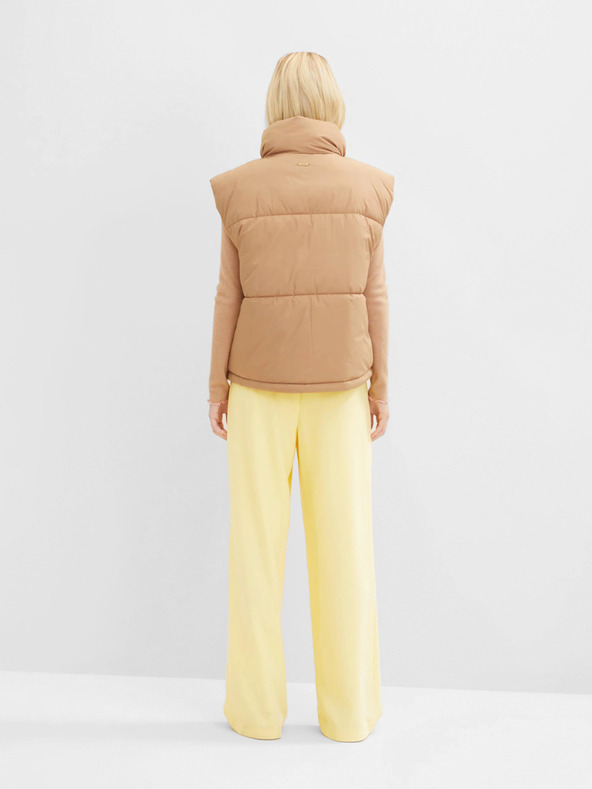 Tom Tailor Denim Svetlohnedá dámska prešívaná vesta Tom Tailor Denim