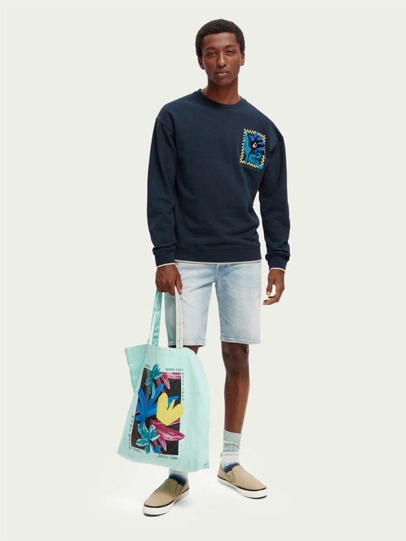 Scotch & Soda Svetlomodré pánske džínsové šortky Scotch & Soda