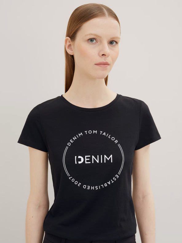 Tom Tailor Denim Čierna dámska košeľa Tom Tailor Denim