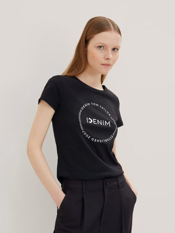 Tom Tailor Denim Čierna dámska košeľa Tom Tailor Denim
