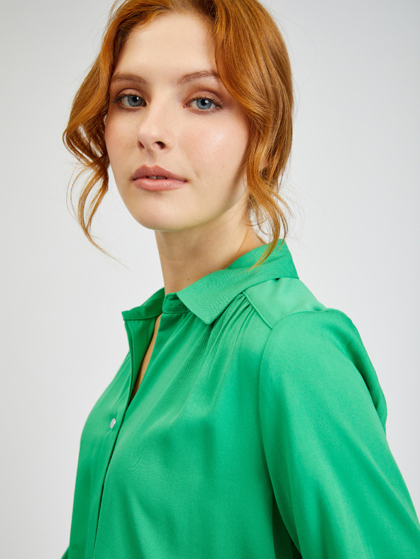 Orsay Zelená dámska saténová blúzka ORSAY