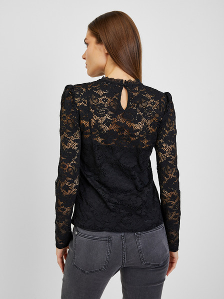 Orsay Čierne dámske čipkované tričko ORSAY