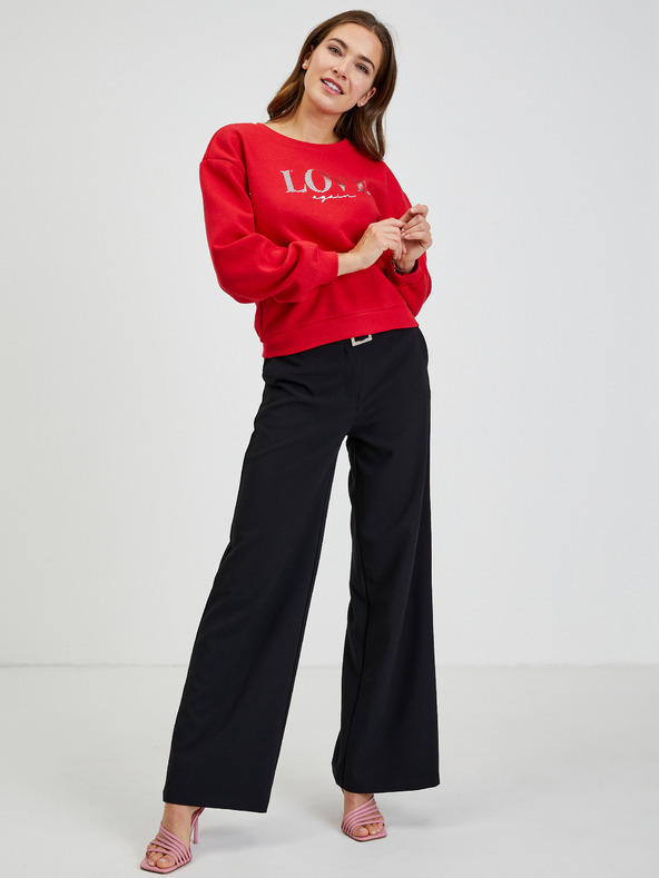 Orsay Červená dámska mikina s voľným strihom ORSAY