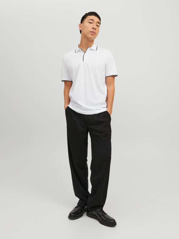 Jack & Jones Biela pánska polokošeľa Jack & Jones La Porter