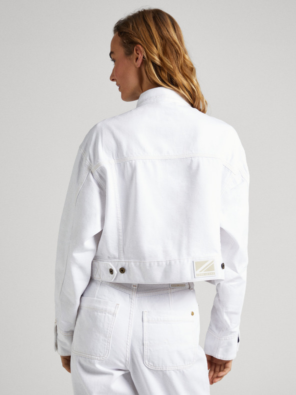 Pepe Jeans Biela dámska džínsová bunda Pepe Jeans Frankie