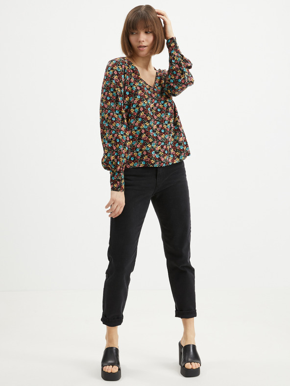ONLY Čierna kvetinová blúzka ONLY Sif