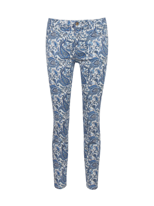 Orsay Modré dámske vzorované slim fit džínsy ORSAY