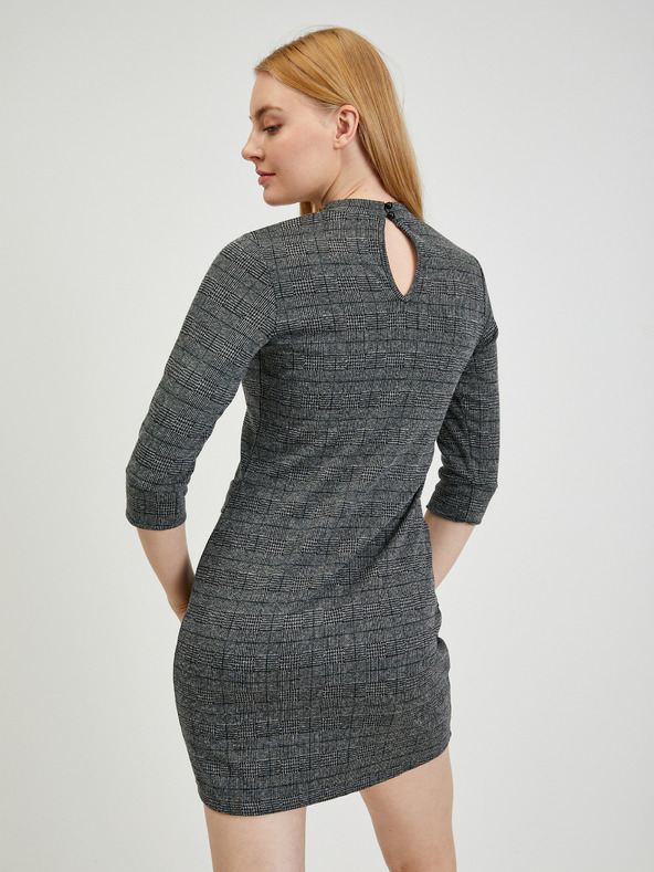 Orsay Šedé dámske kockované šaty ORSAY