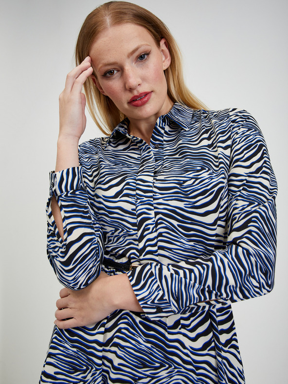 Orsay Modro-biele dámske vzorované šaty ORSAY