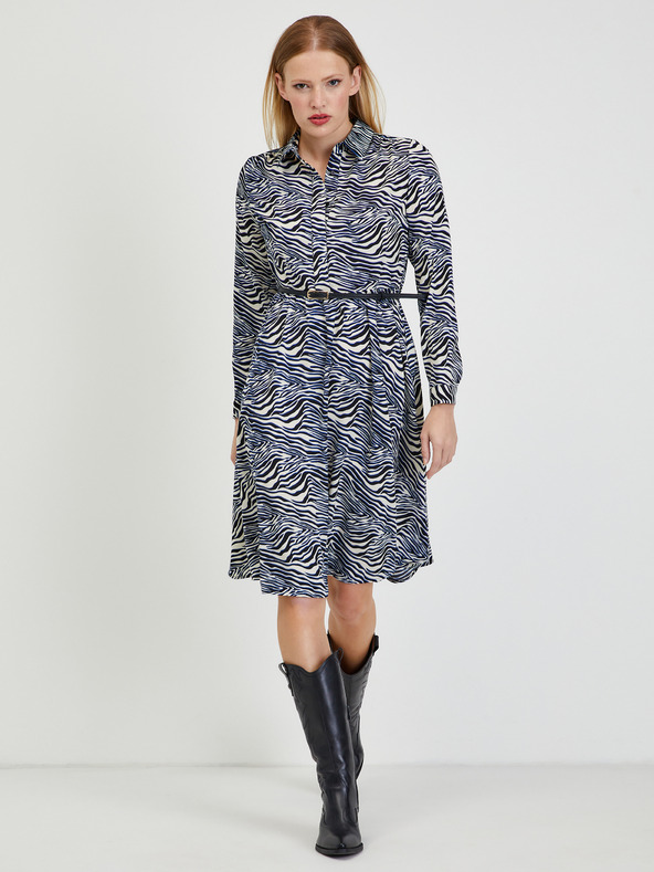 Orsay Modro-biele dámske vzorované šaty ORSAY