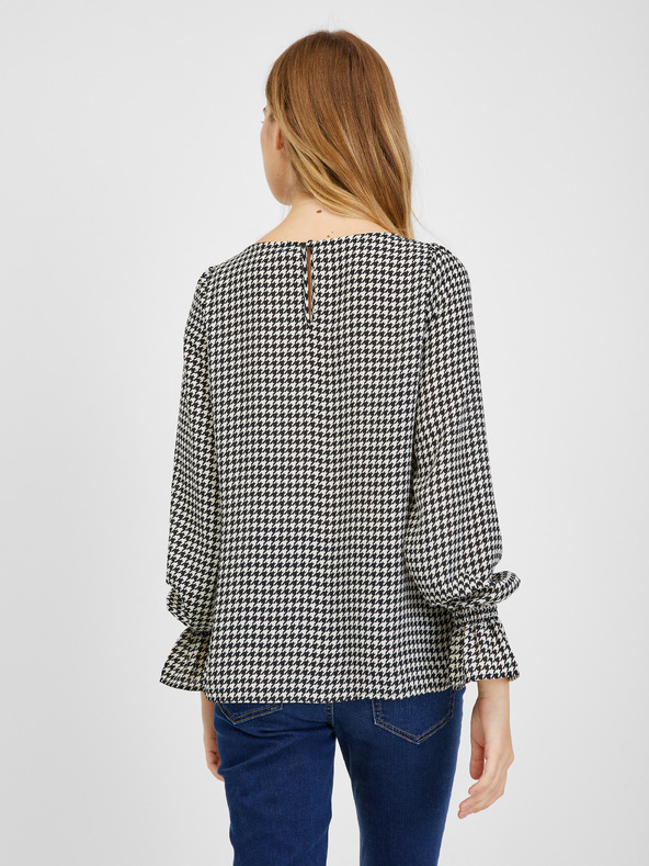 Orsay Čiernobiela dámska vzorovaná blúzka ORSAY