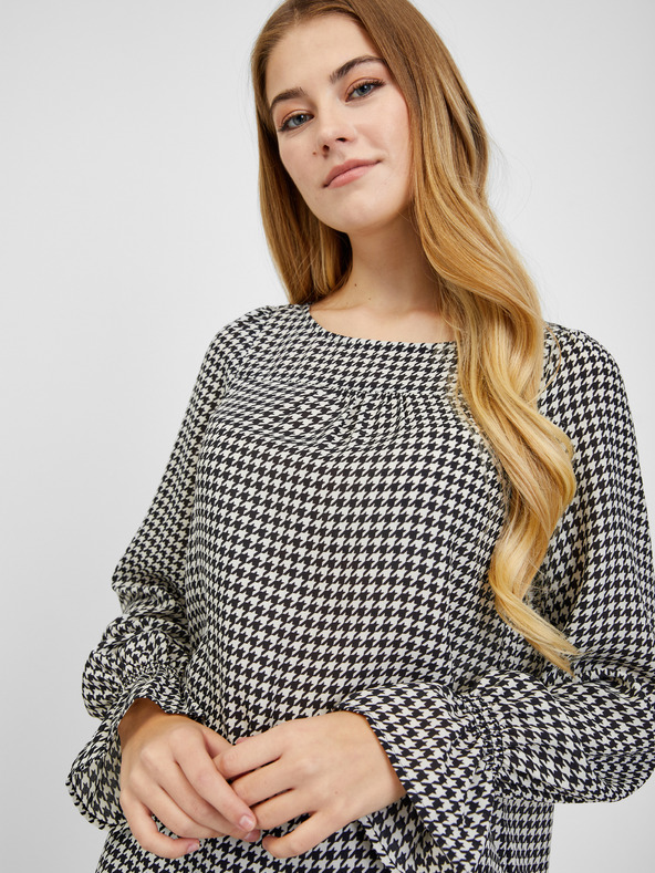 Orsay Čiernobiela dámska vzorovaná blúzka ORSAY