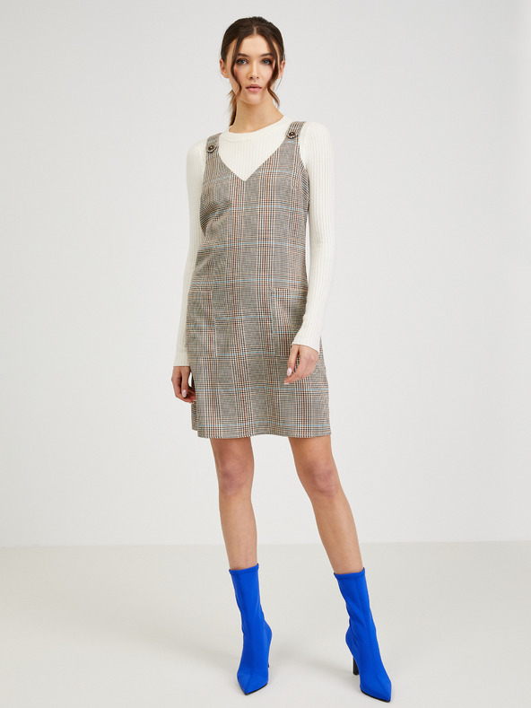 Orsay Hnedé dámske kockované šaty ORSAY