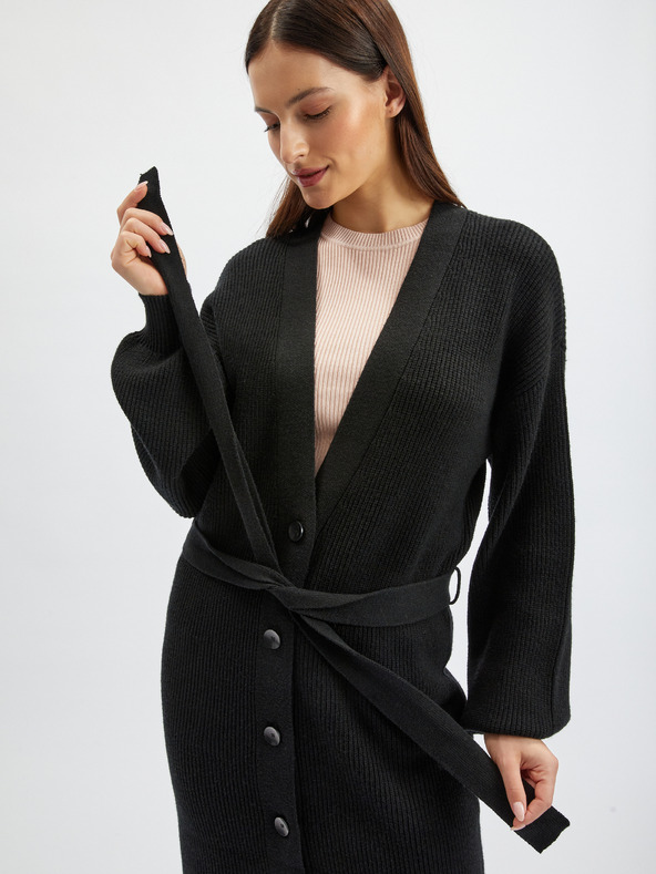 Orsay Čierny dámsky dlhý kardigán ORSAY