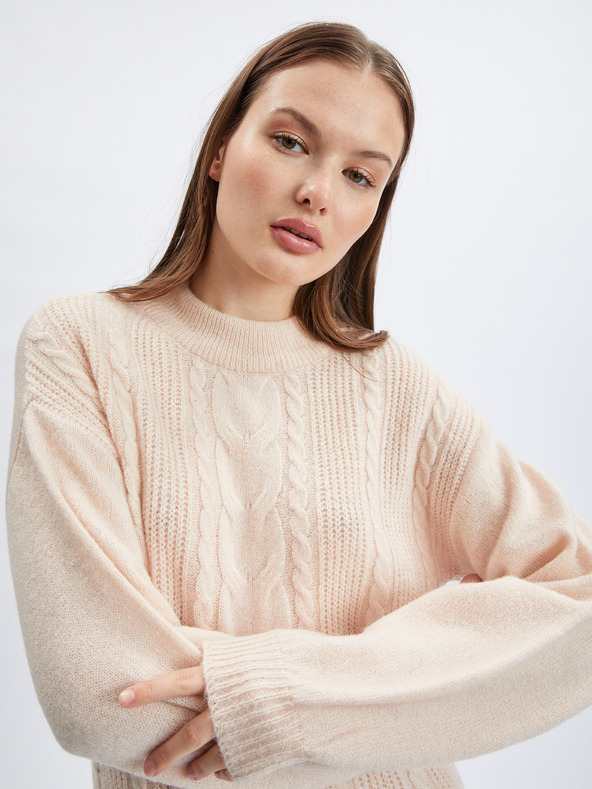 Orsay Béžové dámske svetrové šaty ORSAY