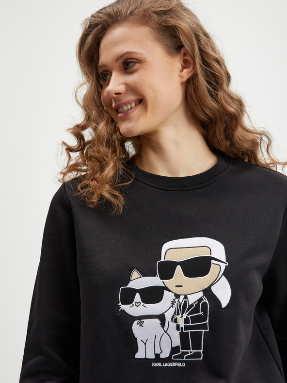 Karl Lagerfeld Čierna dámska mikina KARL LAGERFELD Ikonik