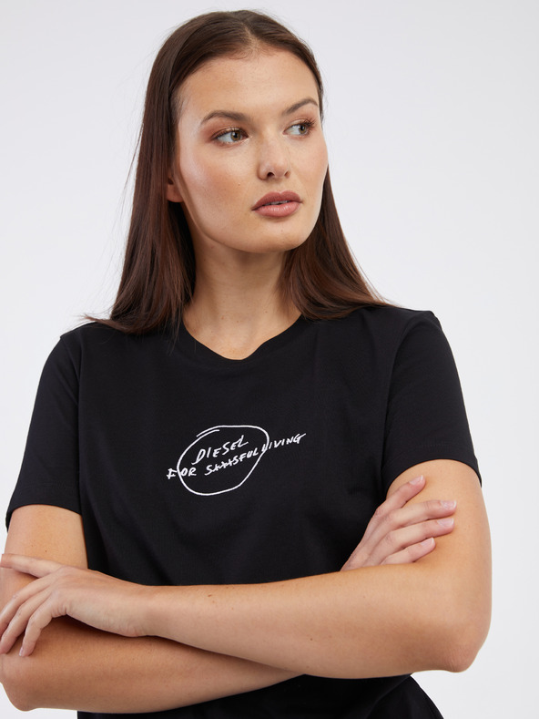 Diesel Čierne dámske tričko Diesel