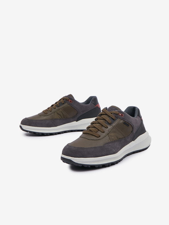 Geox Čierno-khaki pánske tenisky so semišovými detailmi Geox