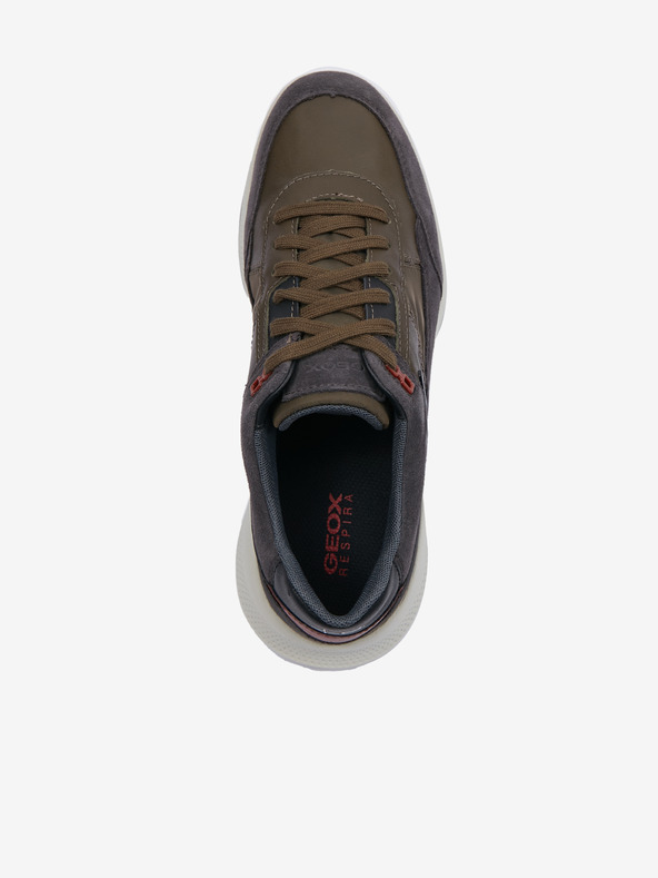 Geox Čierno-khaki pánske tenisky so semišovými detailmi Geox