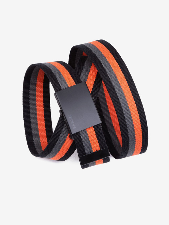 Ombre Clothing Oranžovo-čierny pánsky látkový opasok Ombre Clothing A650