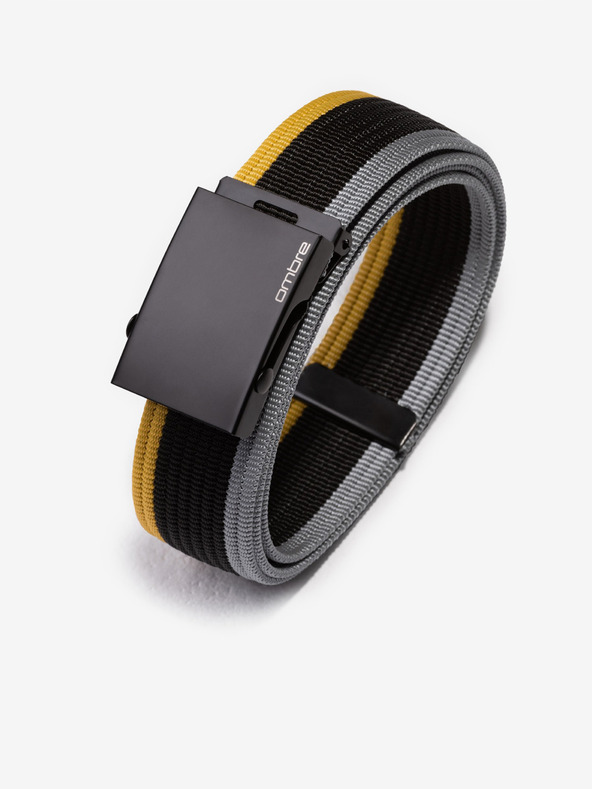 Ombre Clothing Žlto-čierny pánsky pásik Ombre Clothing