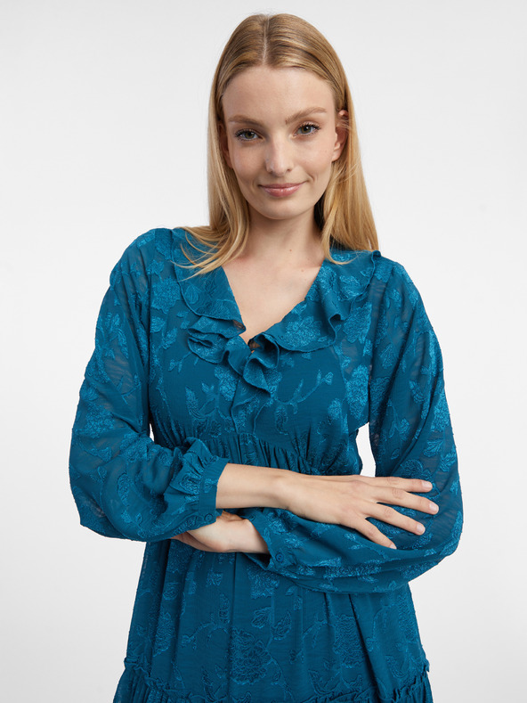 Orsay Modré dámske kvetované midišaty ORSAY